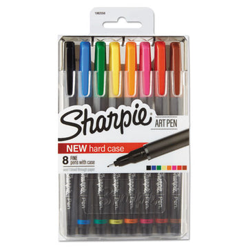 Sharpie® Art Pen W-hard Case Porous Point Pen, Stick, Fine 0.4 Mm, Assorted Ink And Barrel Colors, 8-pack freeshipping - TVN Wholesale